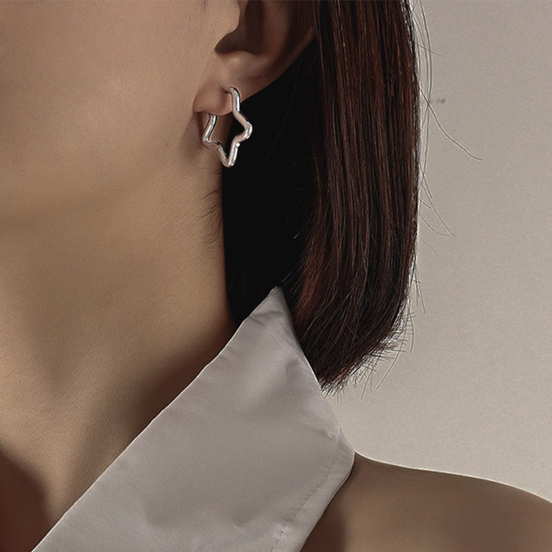 Stainless Steel Geometric Shape Hoop Earrings