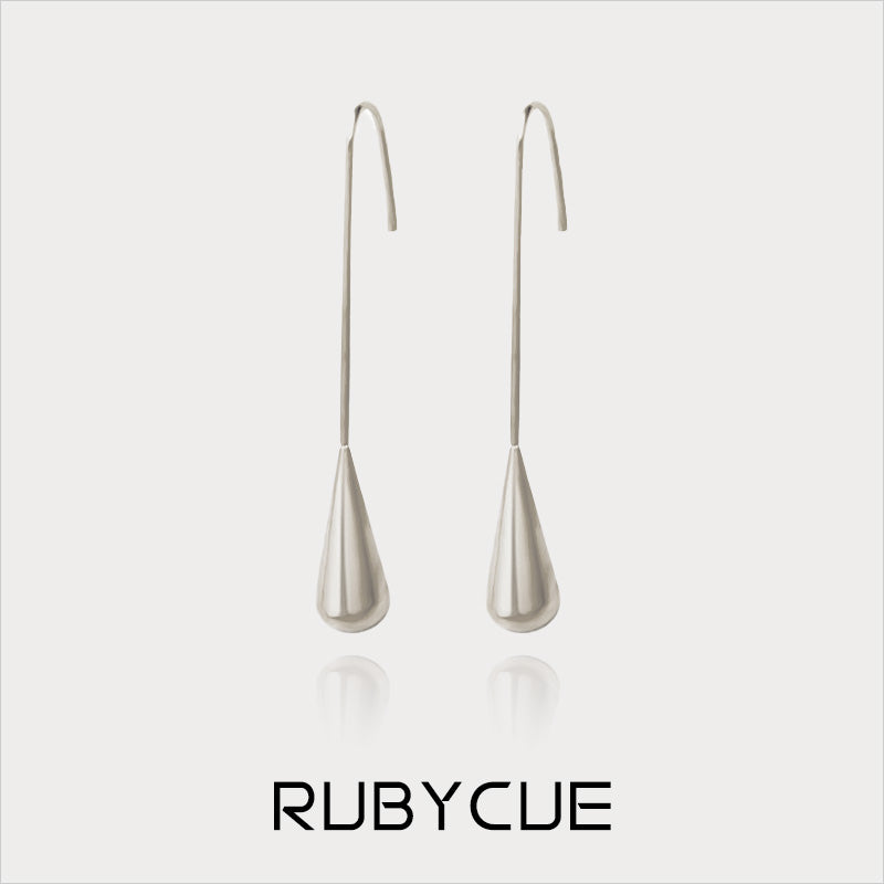 Stainless Steel Teardrop Long Earrings