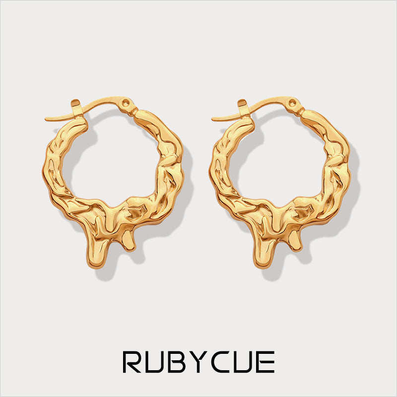 Surgical steel gold hot sale hoop earrings