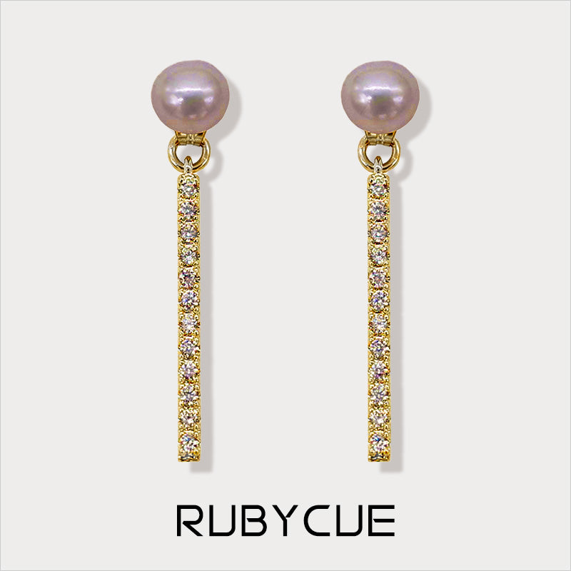 Sterling Silver Jacket Earrings Freshwater Pearl Studs With Diamante Drop Backings