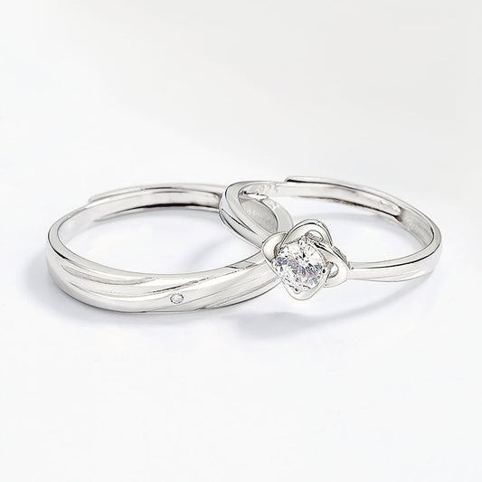 Cubic Zirconia Wedding Ring in Sterling Silver