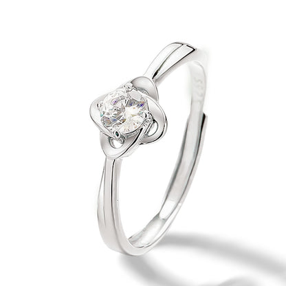 Cubic Zirconia Wedding Ring in Sterling Silver