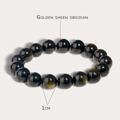 Golden Sheen Obsidian Bracelet - Protection