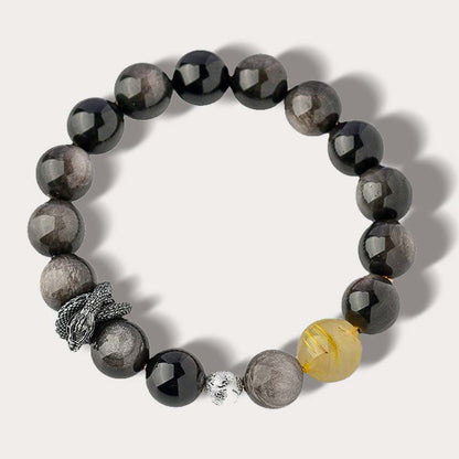 Silver Sheen Obsidian Bracelet - Protection