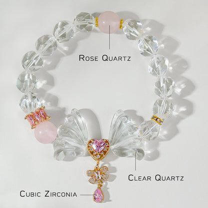 White Quartz Bow Healing Crystal Bracelet