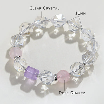 Natural Healing Stone - Cut Crystal Beaded Bracelet