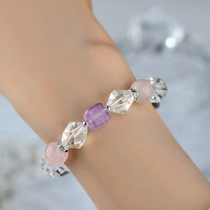 Natural Healing Stone - Cut Crystal Beaded Bracelet