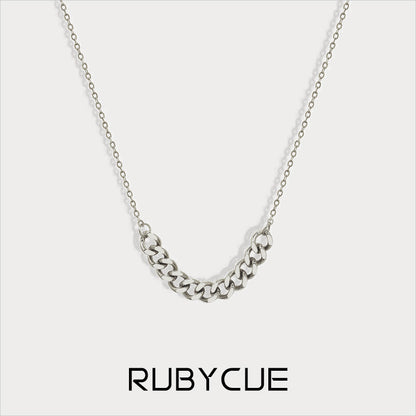 Stainless Steel Chunky Chain Pendant Necklace