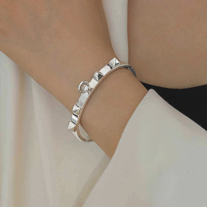 Stainless Steel Spike Pyramid Bangle