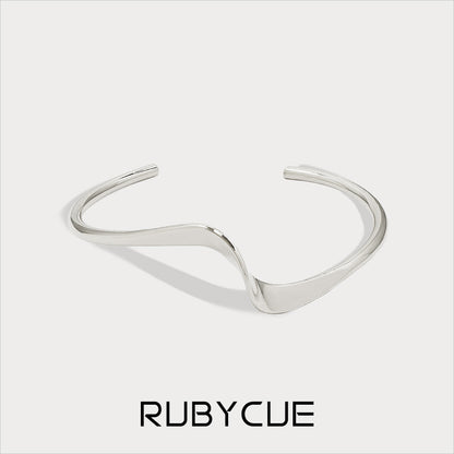 Stainless Steel Wave Cuff Bracelet