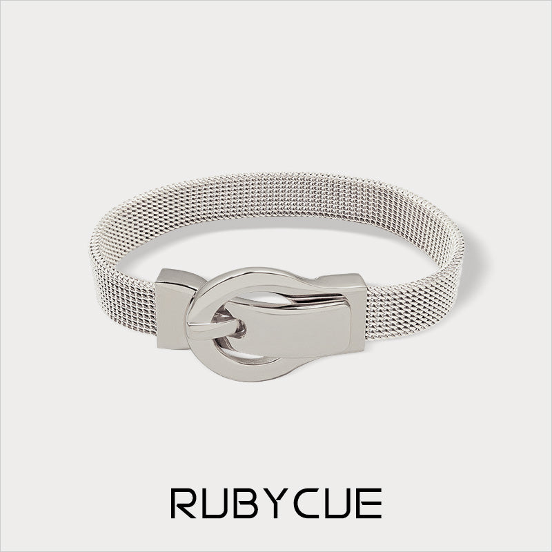 Stainless Steel Buckle and Strap Bangle Bracelet