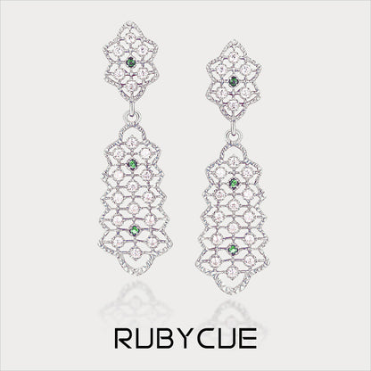 Sterling Silver & Cubic Zirconia Lace Drop Earrings