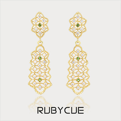 Sterling Silver & Cubic Zirconia Lace Drop Earrings