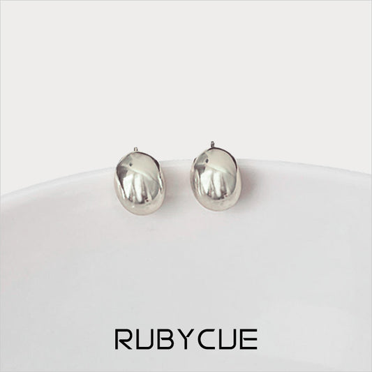 Sterling Silver Minimalist Statement Ball Stud Earrings