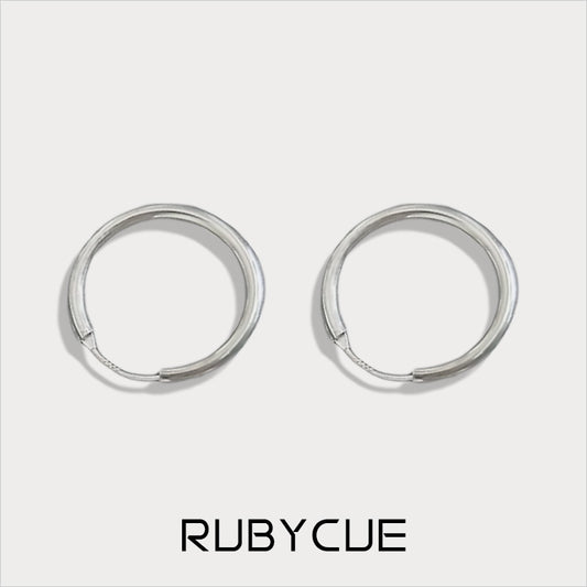 Sterling Silver 20mm Thick Hoop Earrings