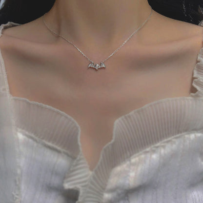 Sterling Silver & Cubic Zirconia Bat Pendant Necklace