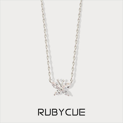 Sterling Silver & Cubic Zirconia Butterfly Necklace