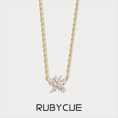 Sterling Silver & Cubic Zirconia Butterfly Necklace